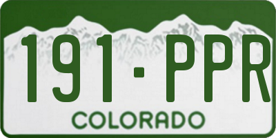 CO license plate 191PPR