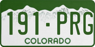CO license plate 191PRG