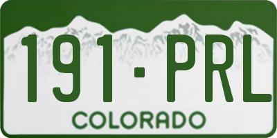 CO license plate 191PRL
