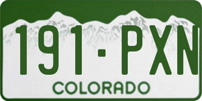CO license plate 191PXN
