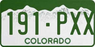 CO license plate 191PXX