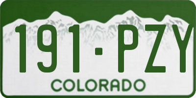 CO license plate 191PZY