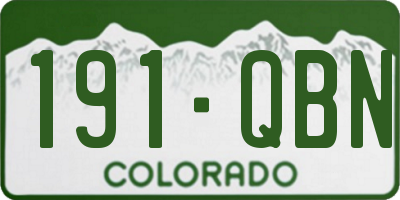 CO license plate 191QBN