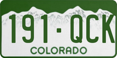 CO license plate 191QCK