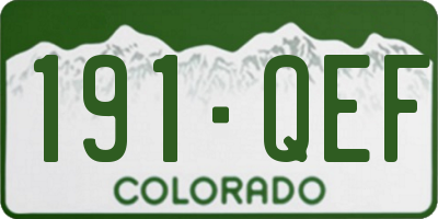 CO license plate 191QEF