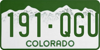 CO license plate 191QGU