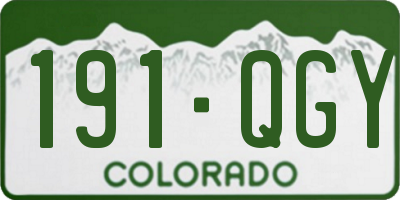 CO license plate 191QGY