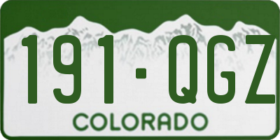 CO license plate 191QGZ