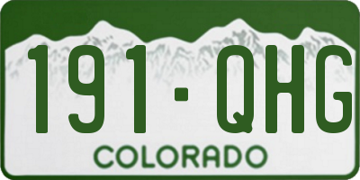 CO license plate 191QHG