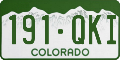 CO license plate 191QKI