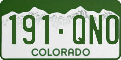 CO license plate 191QNO
