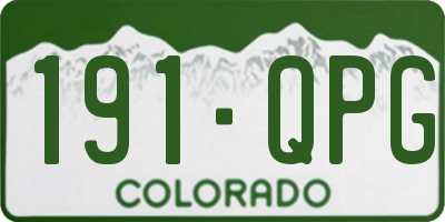 CO license plate 191QPG