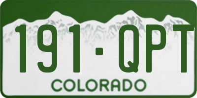 CO license plate 191QPT