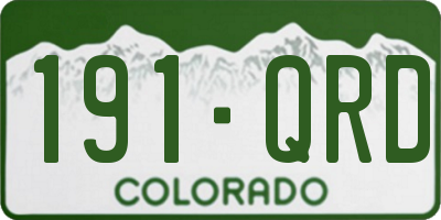 CO license plate 191QRD