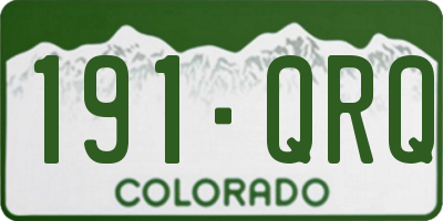 CO license plate 191QRQ