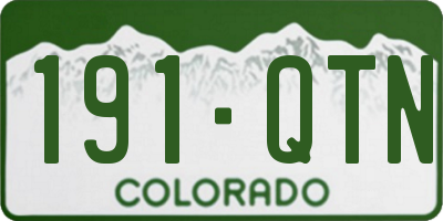 CO license plate 191QTN