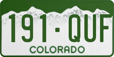 CO license plate 191QUF