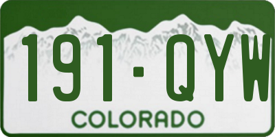 CO license plate 191QYW