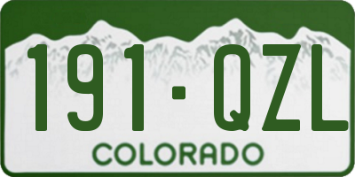 CO license plate 191QZL