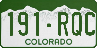 CO license plate 191RQC