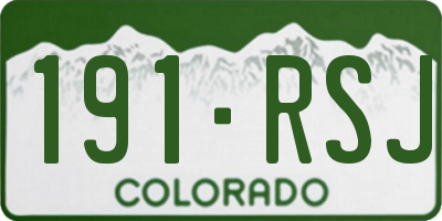CO license plate 191RSJ