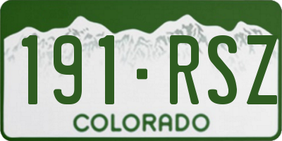 CO license plate 191RSZ