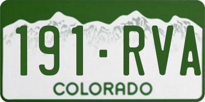 CO license plate 191RVA