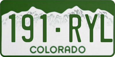 CO license plate 191RYL