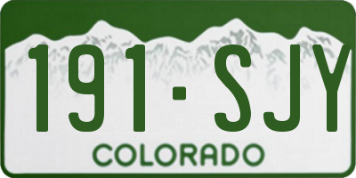 CO license plate 191SJY