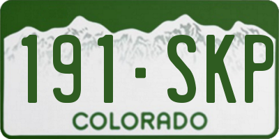 CO license plate 191SKP