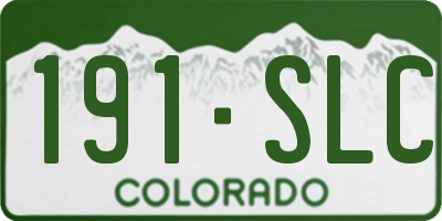 CO license plate 191SLC