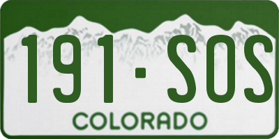 CO license plate 191SOS