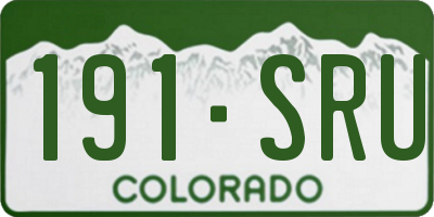 CO license plate 191SRU