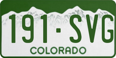 CO license plate 191SVG
