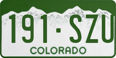 CO license plate 191SZU