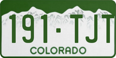CO license plate 191TJT