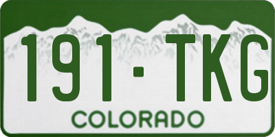 CO license plate 191TKG