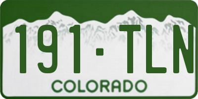 CO license plate 191TLN