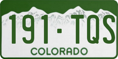 CO license plate 191TQS