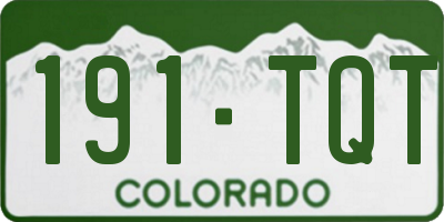 CO license plate 191TQT