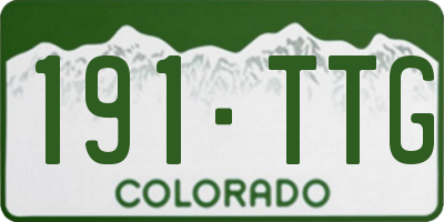 CO license plate 191TTG