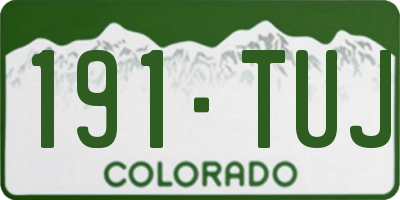 CO license plate 191TUJ