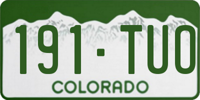 CO license plate 191TUO
