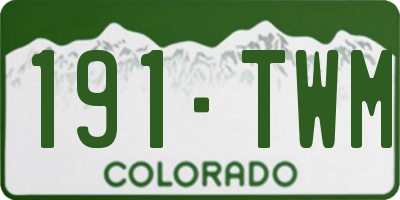 CO license plate 191TWM