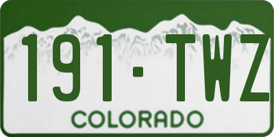 CO license plate 191TWZ