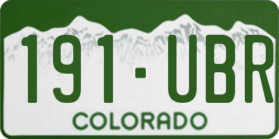 CO license plate 191UBR