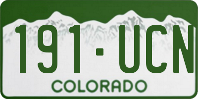 CO license plate 191UCN
