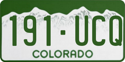 CO license plate 191UCQ