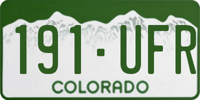 CO license plate 191UFR