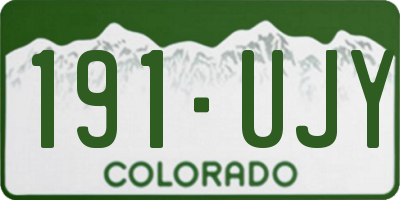 CO license plate 191UJY
